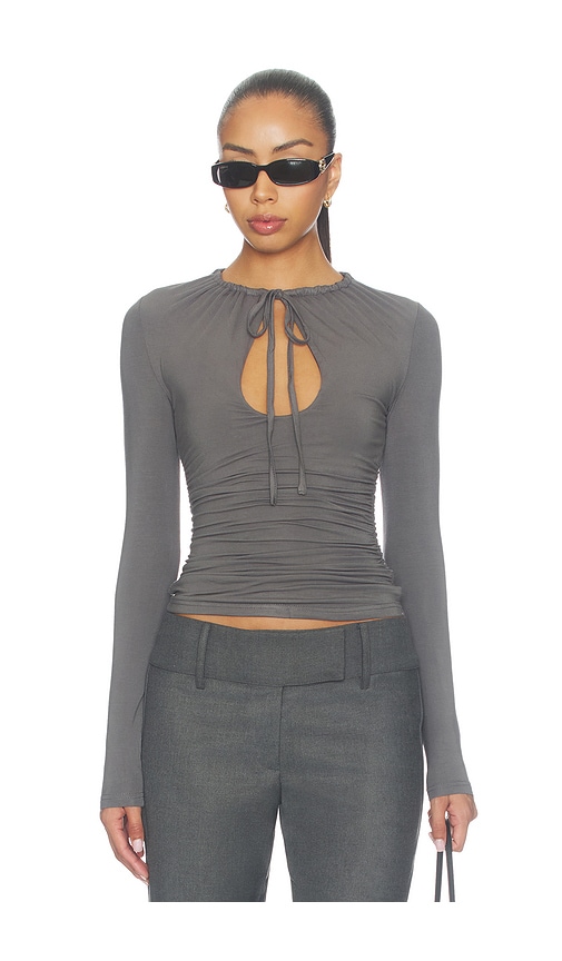 Cendra Open Front Top by superdown in Charcoal