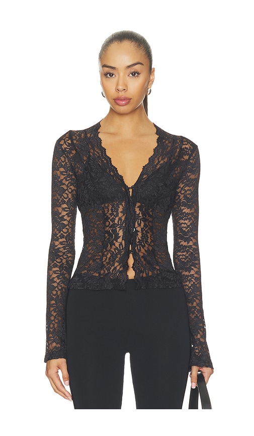 Charlice Button Front Top by superdown in Black