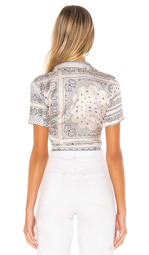  Superdown Bluse Mit Drapierung Vorn Jenela In Black & White. Größe S. Also In Xxs, Xs, M. 
