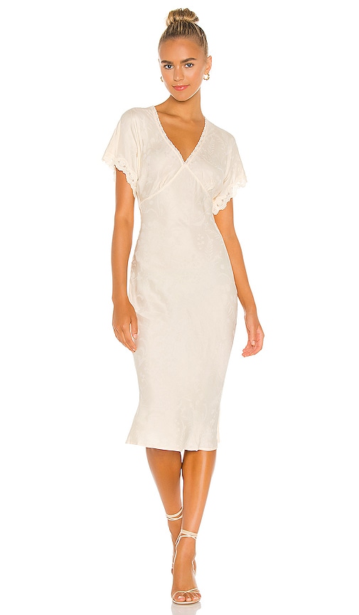 SPELL Petal Jacquard Nightgown in Ecru | REVOLVE