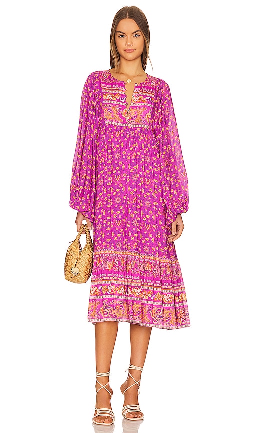 madame peacock boho dress SPELL Madame Peacock Boho Dress in Boysenberry