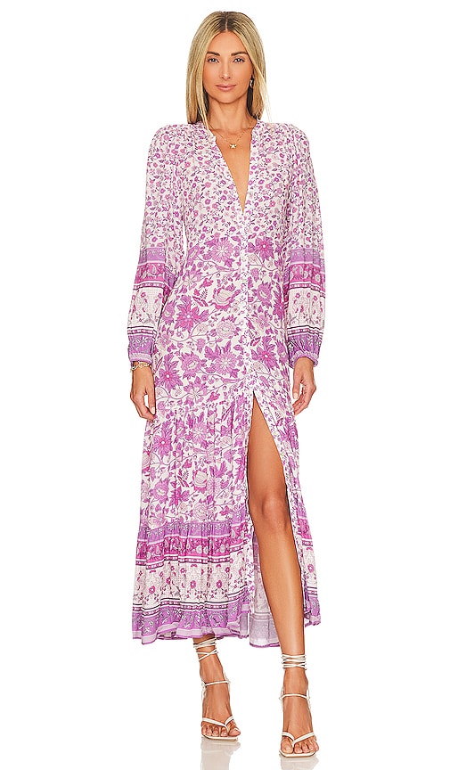 SPELL Mossy Button Through Gown in Lilac