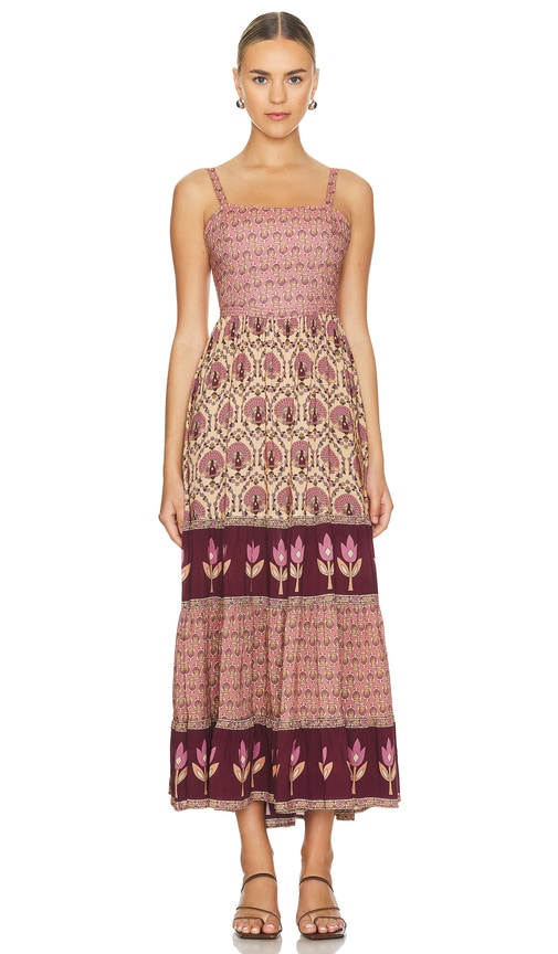 Spell Chteau Quilted Strappy Maxi Dress In Mauve