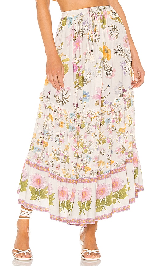 SPELL Wild Bloom Maxi Skirt in Cream | REVOLVE