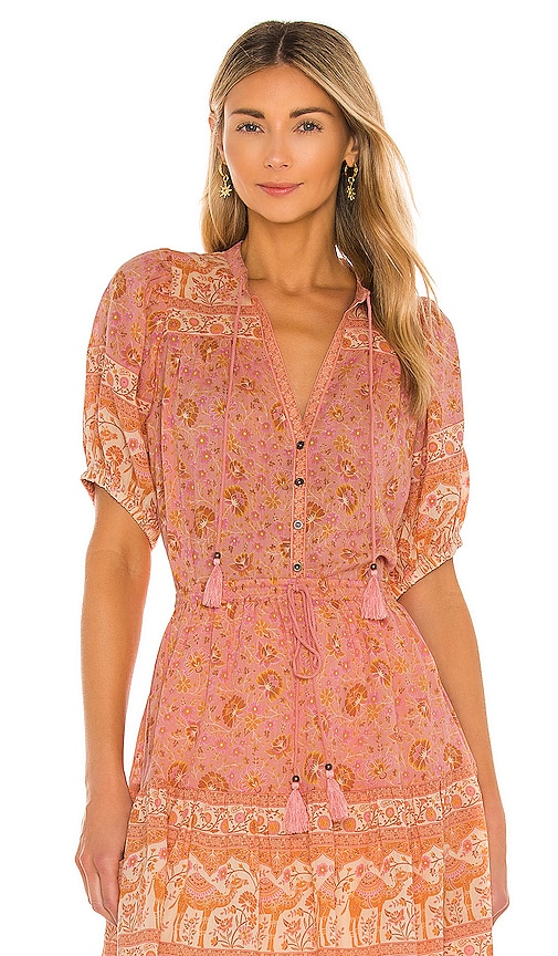 SPELL Sundown Short Sleeve Blouse in Apricot | REVOLVE