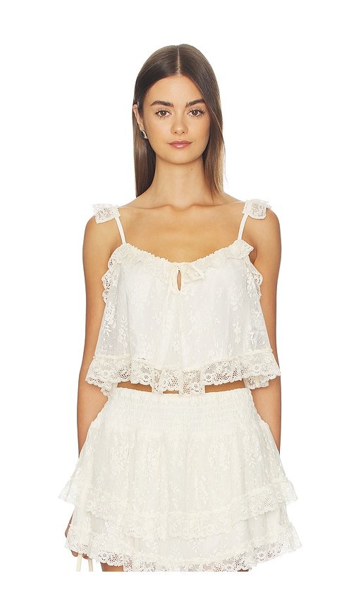 SPELL Labyrinth Lace Cami in Cloud Cream