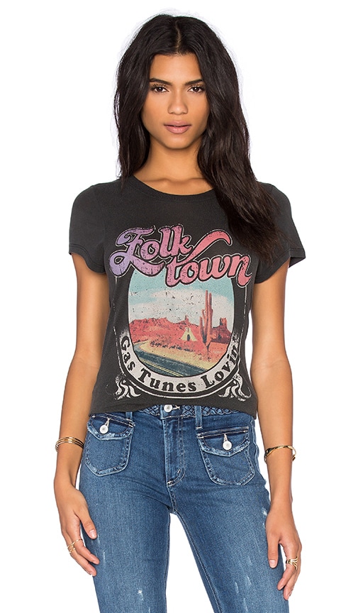 SPELL Folk Town Tee in Charcoal | REVOLVE