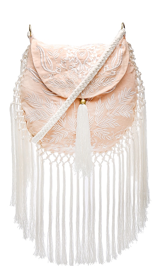 SPELL Aloha Fox Embroidered Bag in Peach