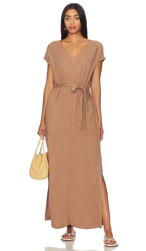 Splendid Evian Maxi Dress in Ash Brown