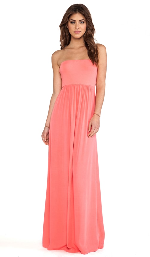 coral pink maxi dress