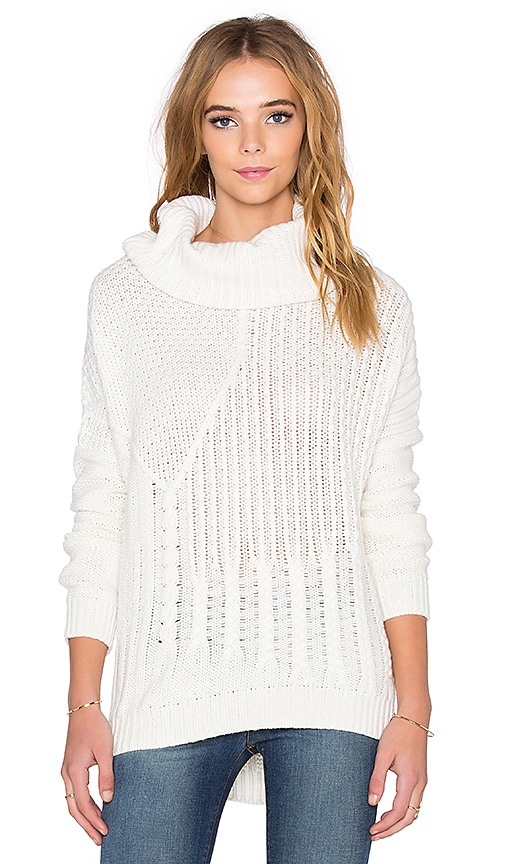 Splendid Stanton Cable Turtleneck Sweater in Natural | REVOLVE