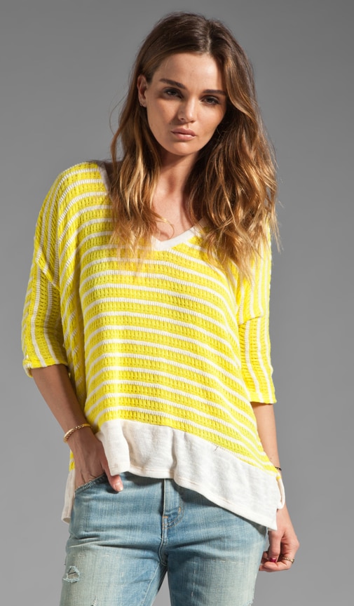 Panama Stripe V Neck Pullover
