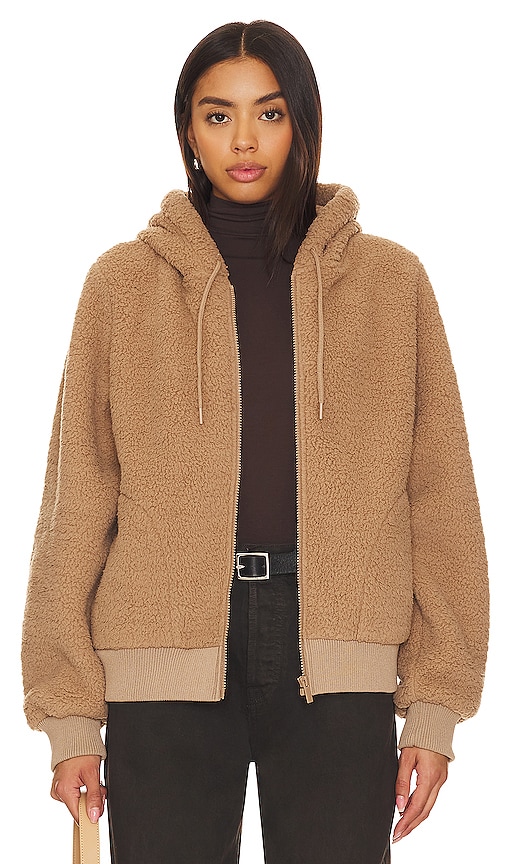 Splendid Elsa Teddy Jacket In Heather Camel