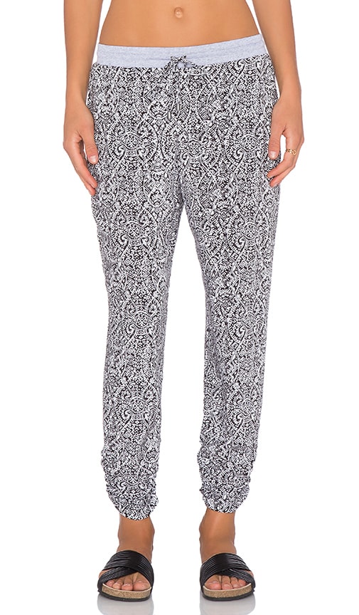 Splendid Paisley Print Drawstring Pant in Black