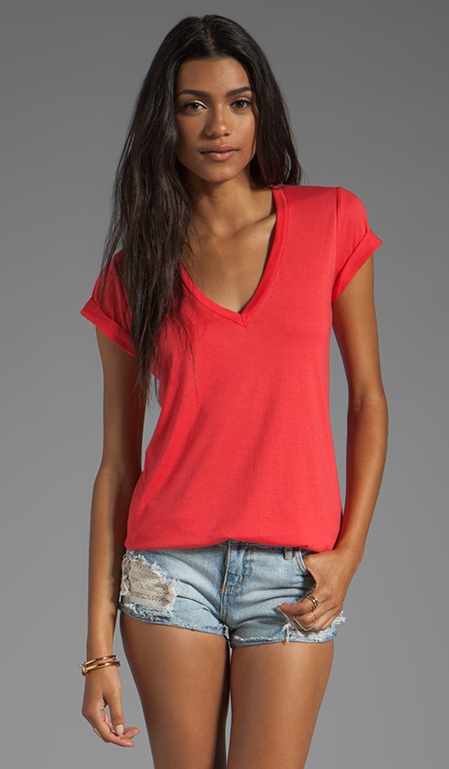 Very Light Jersey V Neck Top
