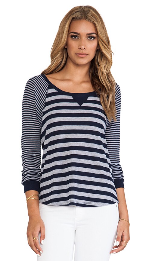 Heather Grey Stripe Mix Thermal Long Sleeve