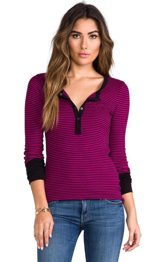 Mini Black Stripe Thermal Top