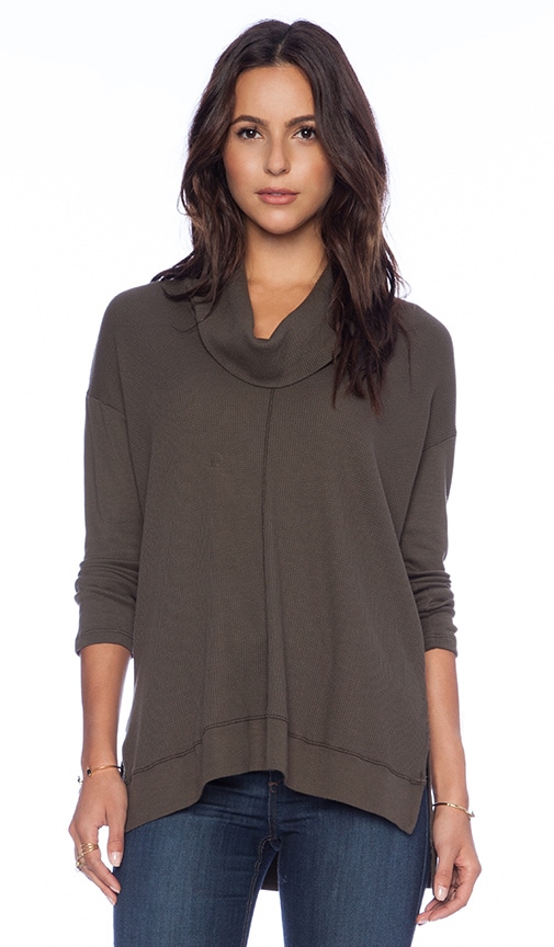 Splendid Top Splendid Thermal Cowlneck Top in Olive | REVOLVE