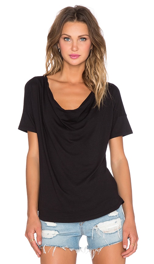 Very Light Jersey Rib Drape Neck Tee