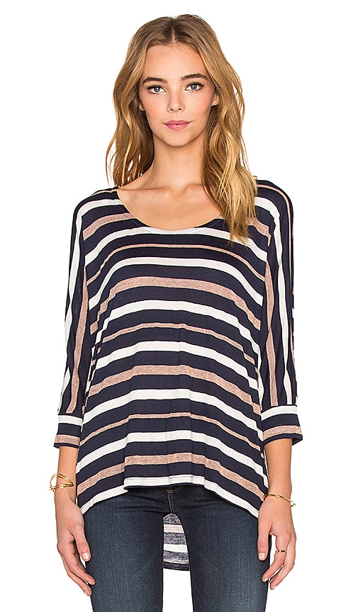 mojave shine stripe long sleeve dolman tee