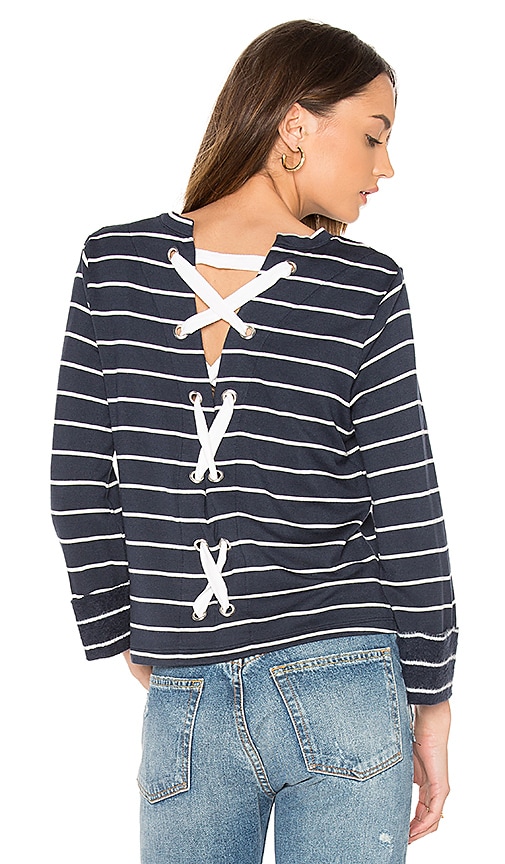 Dune Stripe Lace Up Back Top