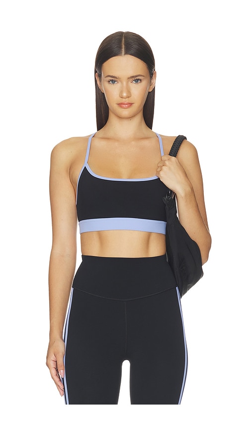 Splits59 Emerson Airweight Sports Bra In Black & Purple Haze