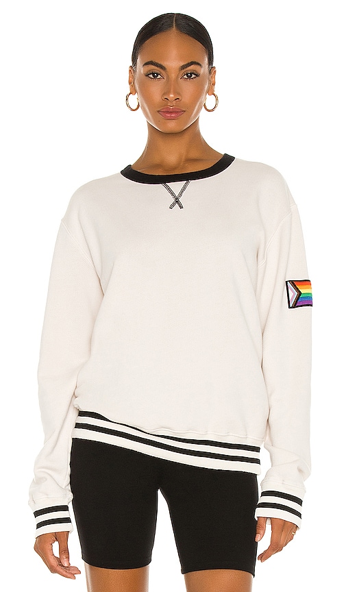 Splits59 Caster Unisex Organic French Terry Sweatshirt deals in Vintage White & Black