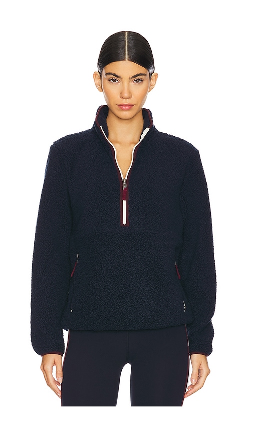 Shop Splits59 Libby Sherpa Half Zip Sweatshirt In Indigo & Dark Cherry