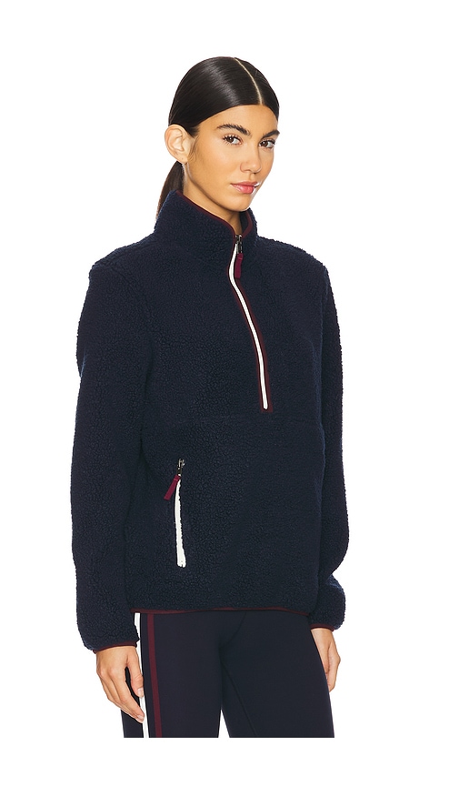 Shop Splits59 Libby Sherpa Half Zip Sweatshirt In Indigo & Dark Cherry