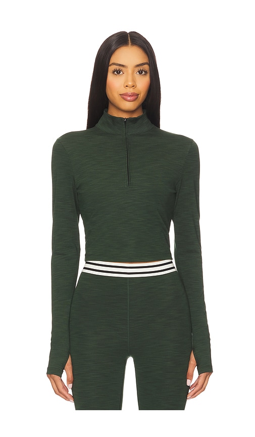 Splits59 Stevie Active Rib Half Zip Sweatshirt In Green