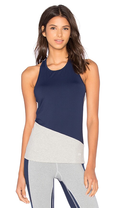 Splits59 Toni Tank in Heather Light Grey & Indigo & Sedona