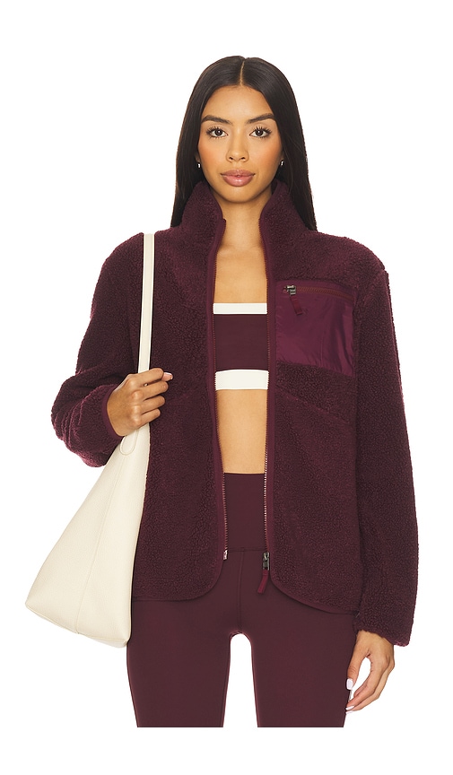 Splits59 Harris Sherpa Jacket Dark Cherry In Purple