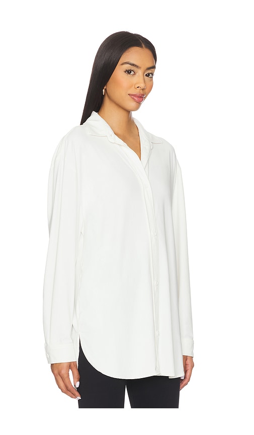 Splits59 Kate Airweight Lite Button Down Top In White