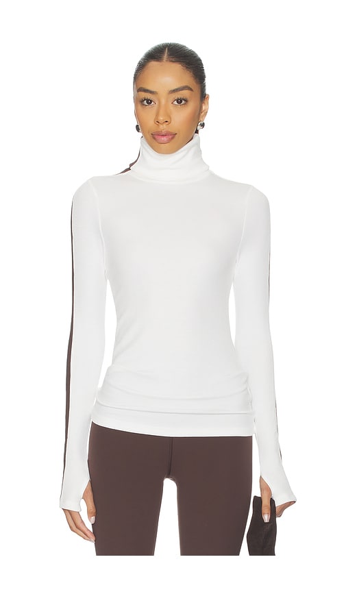  Splits59 Jackson Rib Full Length Turtleneck Top En Color White,brown Talla L  (también En M, S, Xl, Xs). 