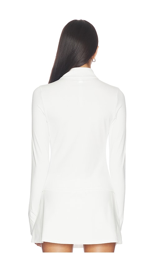  Splits59 Geripptes Oberteil Mit Halbem Reissverschluss In Taillenlänge Stevie In White. Größe S. Also In Xs, M, L, Xl. 