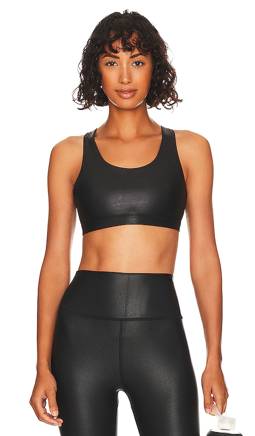 The Narla LEATHER Look Sports Bra – The Gym Wear Boutique