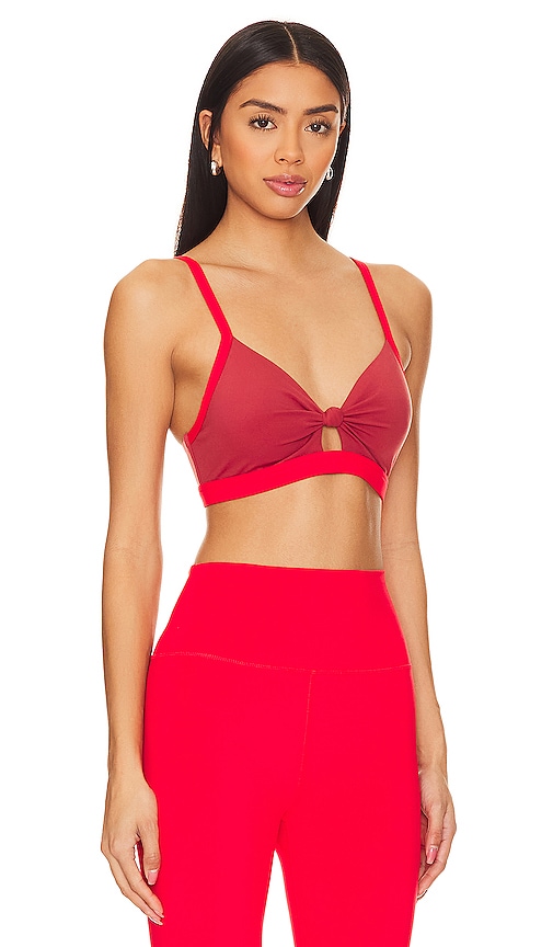 Shop Spiritual Gangster Eden Twist Front Bra In Rosewood & Ruby Red