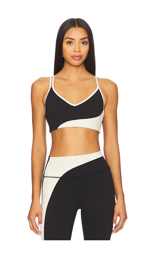 Spiritual Gangster Libra Asymmetric Longline Sports Bra In Black