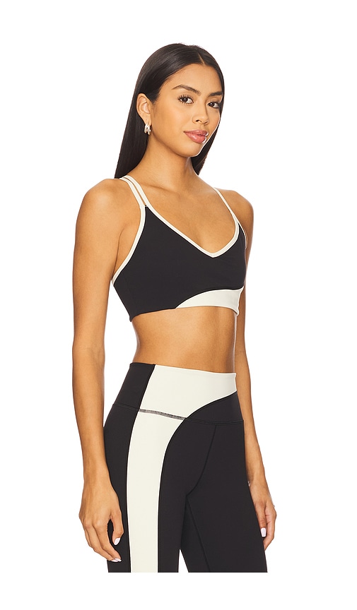 Spiritual Gangster Libra Asymmetric Longline Sports Bra In Black