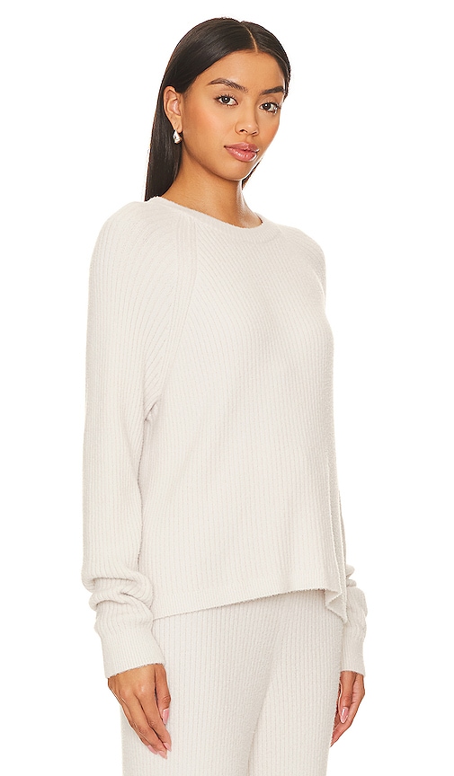 Shop Spiritual Gangster Boxy Chenille Sweater In White Sand