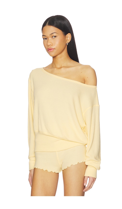  Spiritual Gangster Top Mit Asymmetrischer Schulter Rhythm In Yellow. Größe S. Also In Xs, L. 