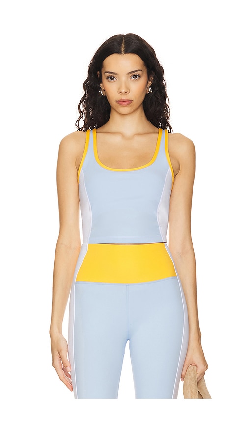 Shop Spiritual Gangster Indie Colorblock Crop Tank In Baby Blue