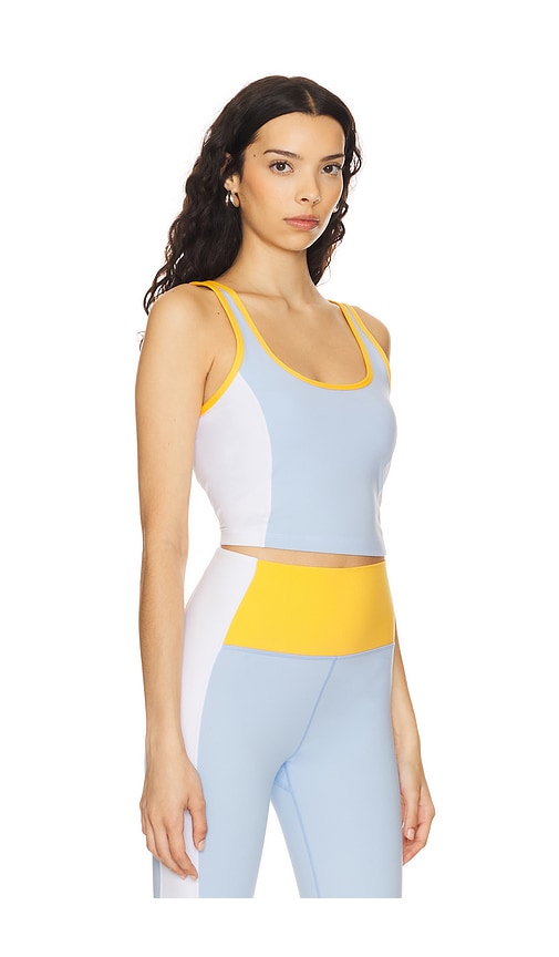 Shop Spiritual Gangster Indie Colorblock Crop Tank In Baby Blue