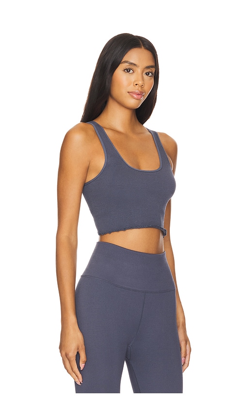 Shop Spiritual Gangster Amor Crop Tank Top In Slate