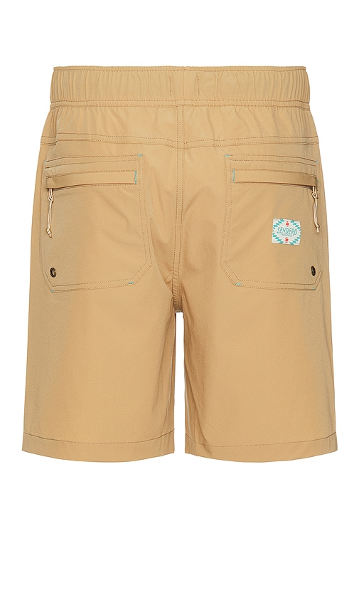 Shop Sendero Provisions Co. Bajada Hybrid Shorts In 沙漠卡其色