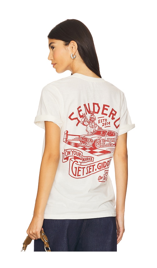 Giddy Up Tee in White. - size XL/1X (also in L, M, S, XS)