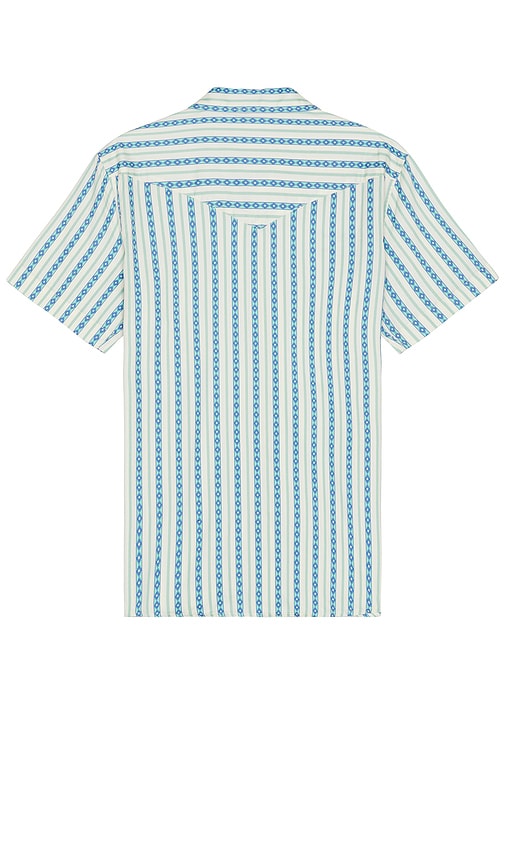 Shop Sendero Provisions Co. Serape Pearl Snap Short Sleeve Shirt In 青色