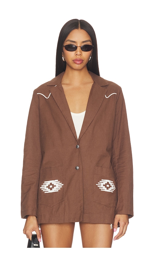  Sendero Provisions Co. Blazer Relajado The Eleanor Western En Color Marrón Talla L  (también En M, S, Xs). 