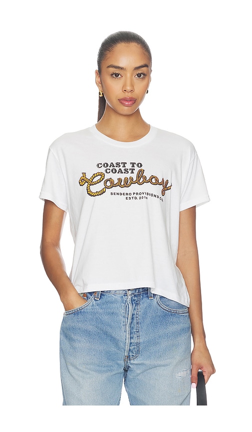 Sendero Provisions Co. T-SHIRT COAST TO COAST en White. Taille M. Also en XS, S, L, XL/1X.