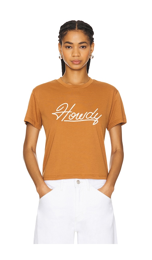 Sendero Provisions Co. Howdy Dude Women's Crop Tee In Meerkat